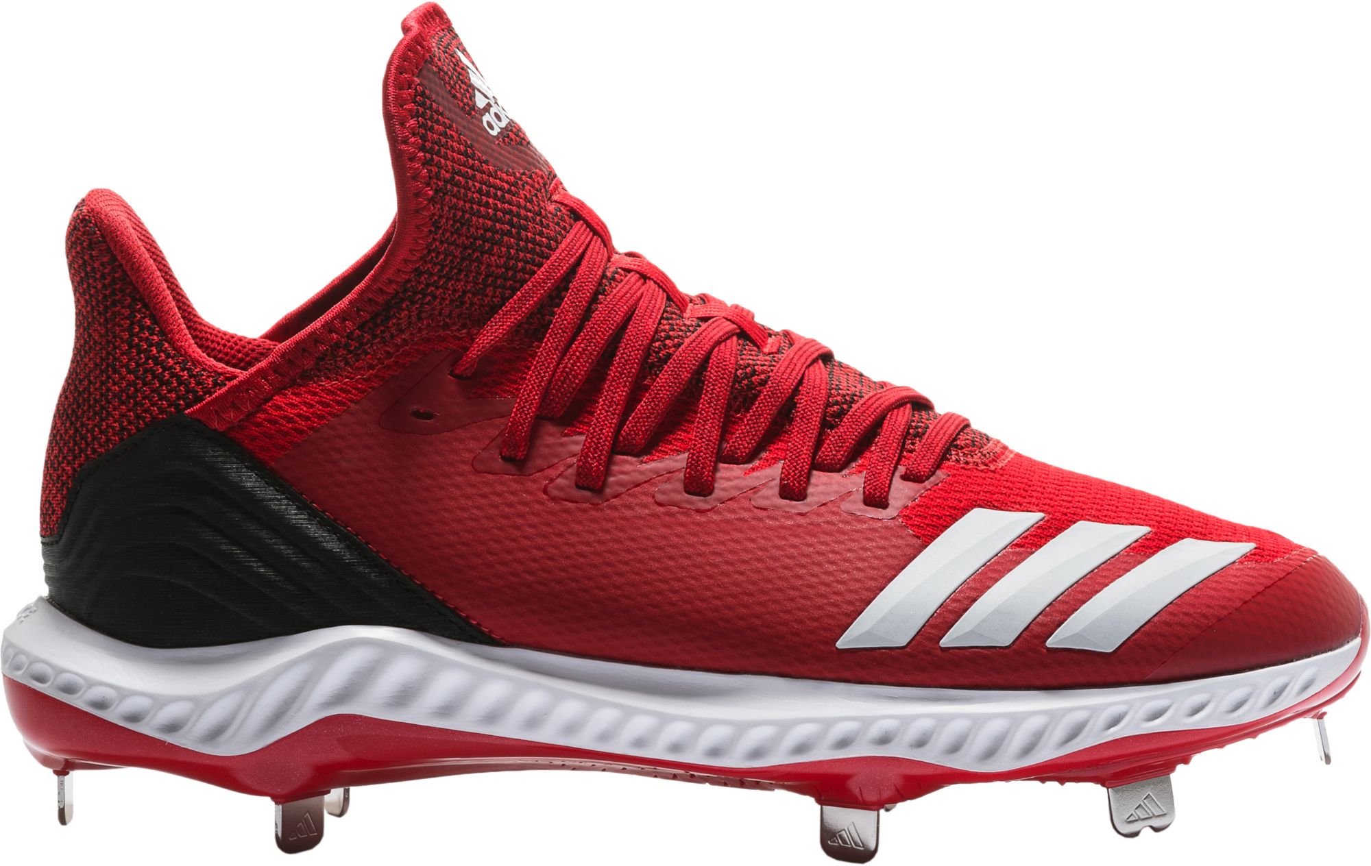all red baseball cleats