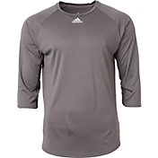 adidas Men's Triple Stripe ¾ Sleeve Tech Baseball Practice Shirt