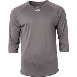 adidas Men's Triple Stripe ¾ Sleeve Tech Baseball Practice Shirt