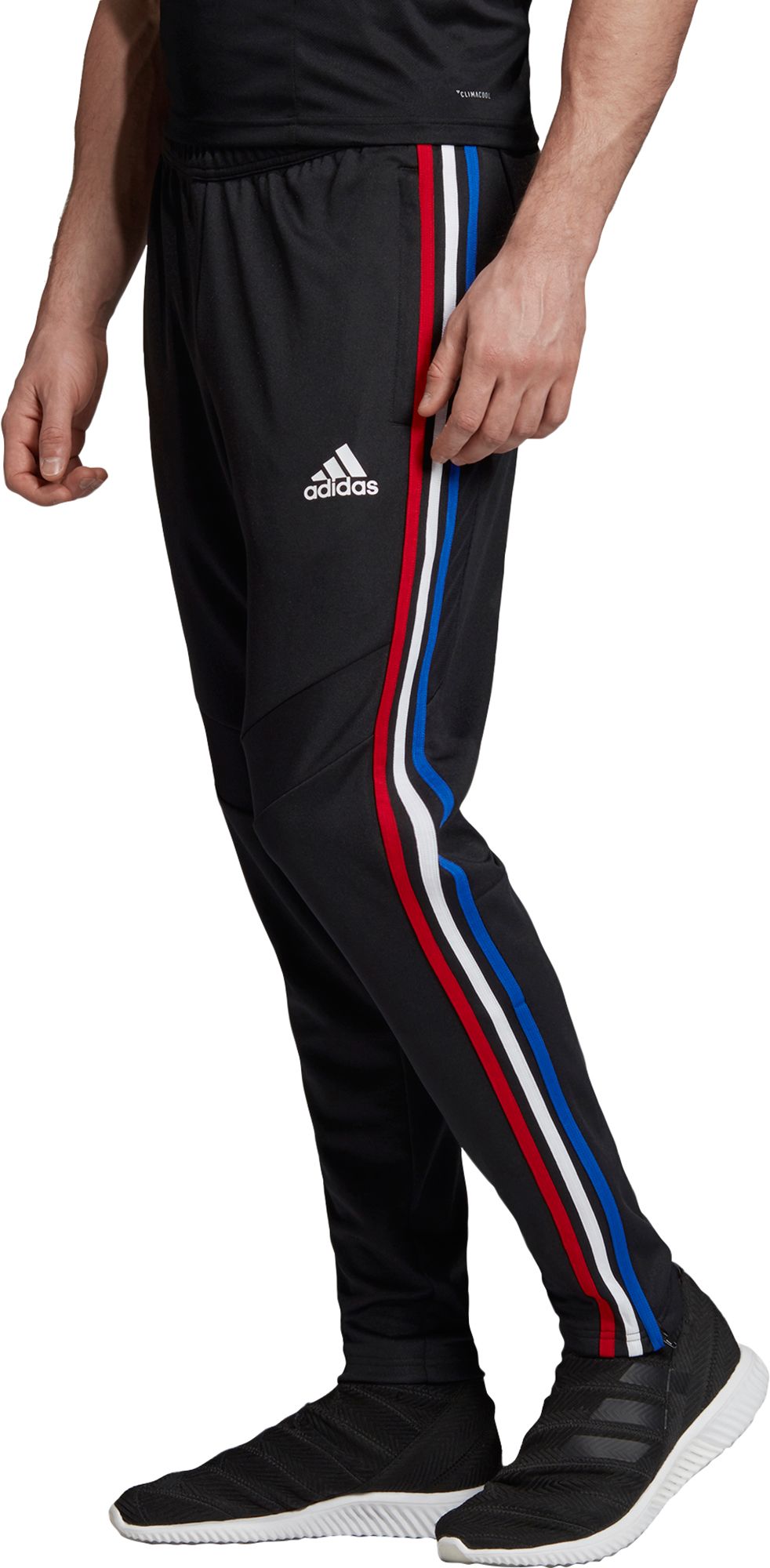 red white and blue adidas pants