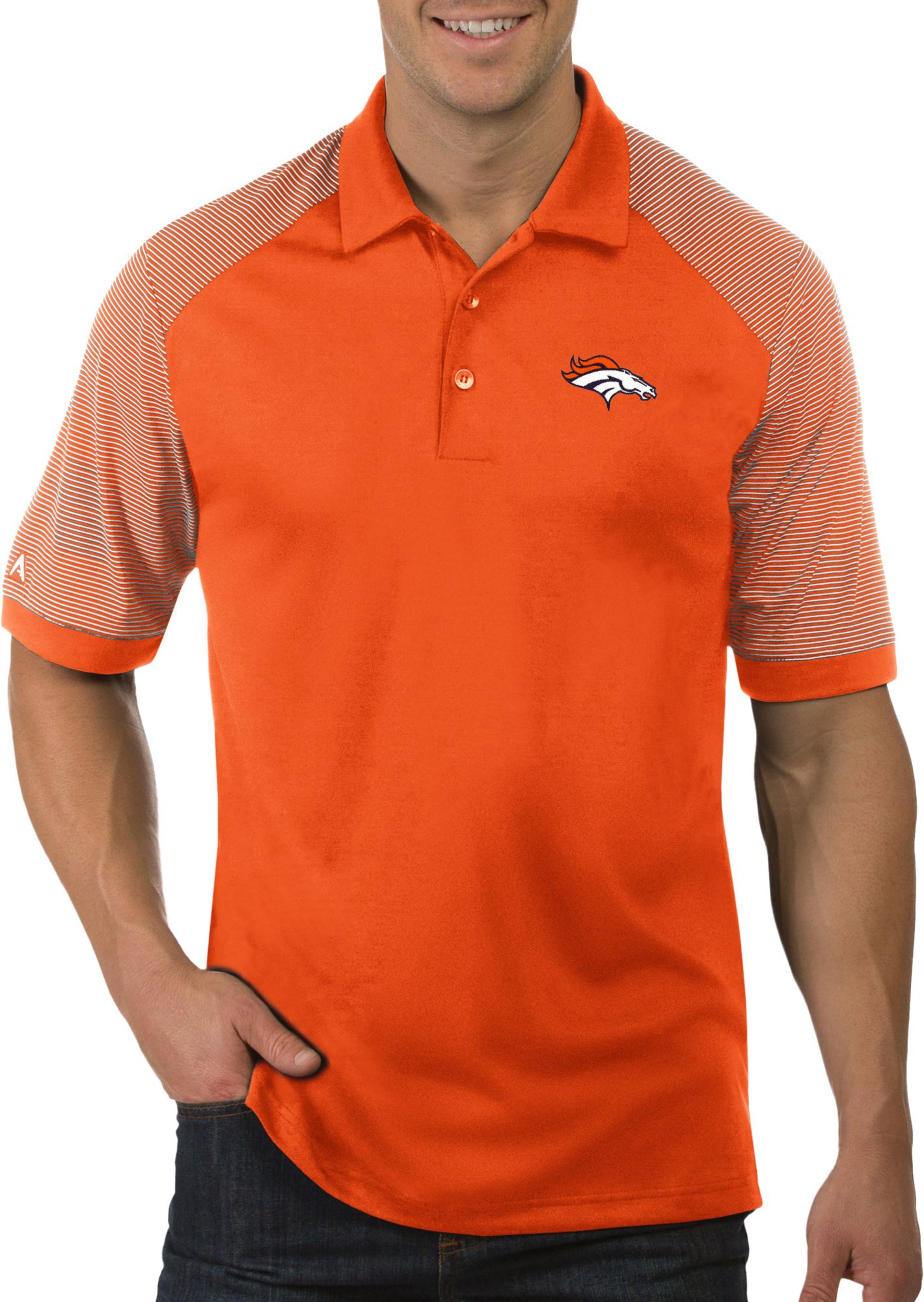 Dick's Sporting Goods Antigua Men's Denver Broncos Balance Navy Polo