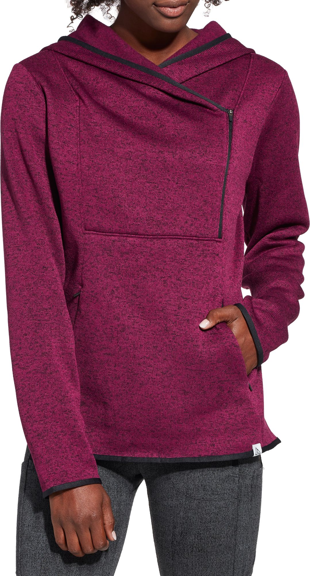 north face asymmetrical zip hoodie
