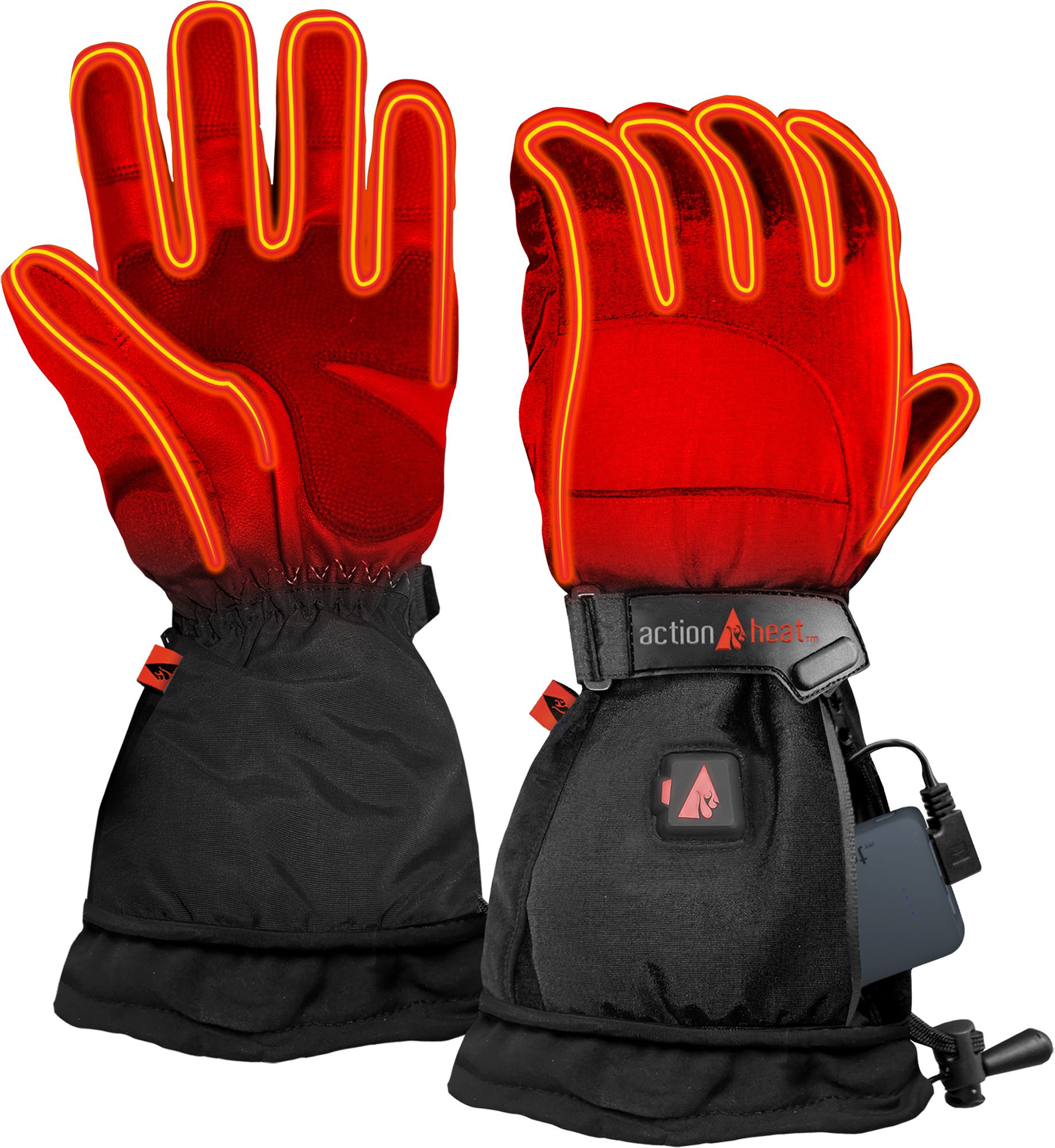 Photos - Winter Gloves & Mittens ActionHeat Men's 5V Battery Heated Snow Gloves, Large, Black 18AT7M5VBTTRY
