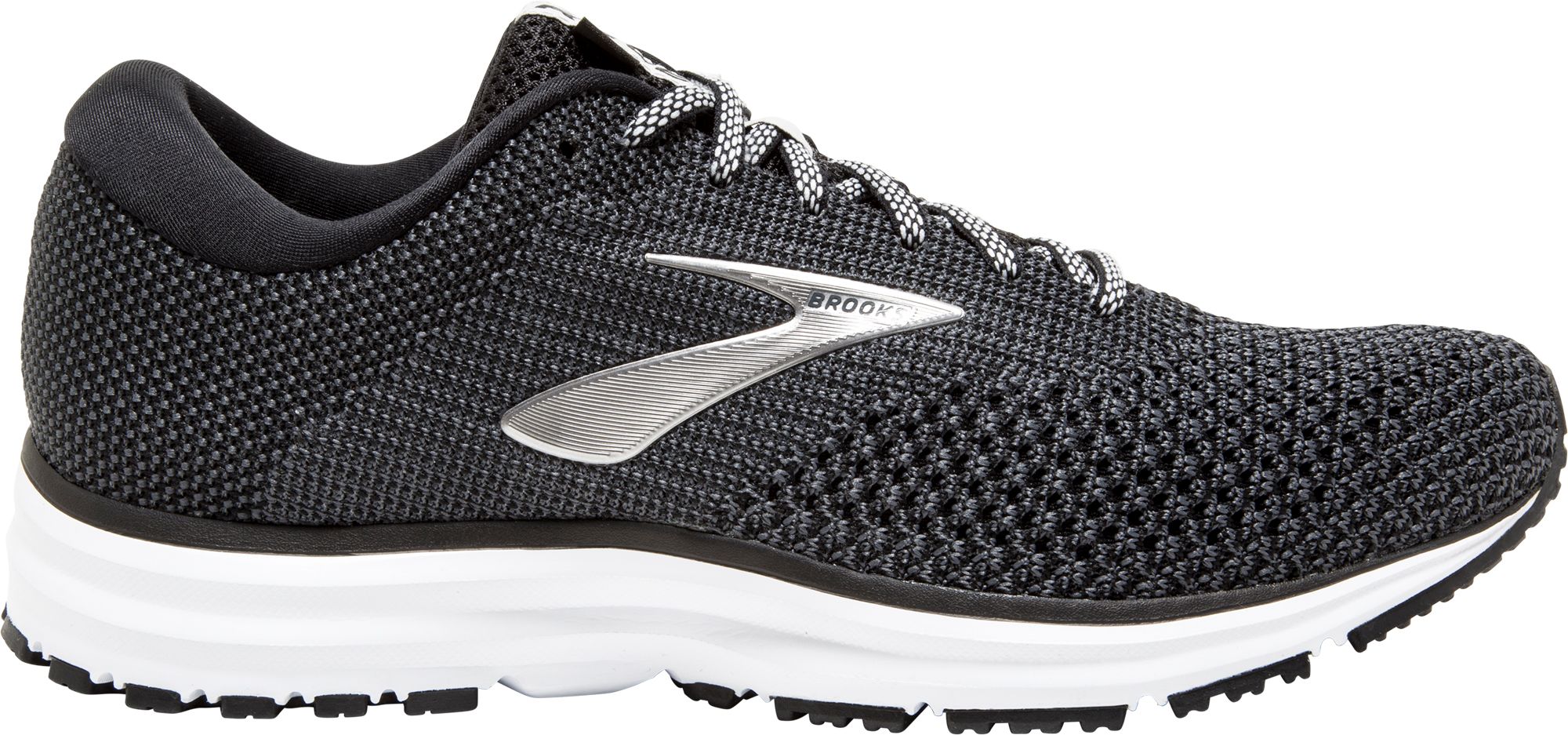 black and white brooks running shoes