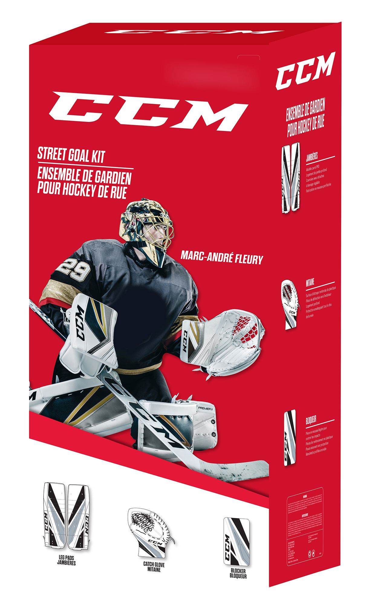 reebok street hockey goalie kit