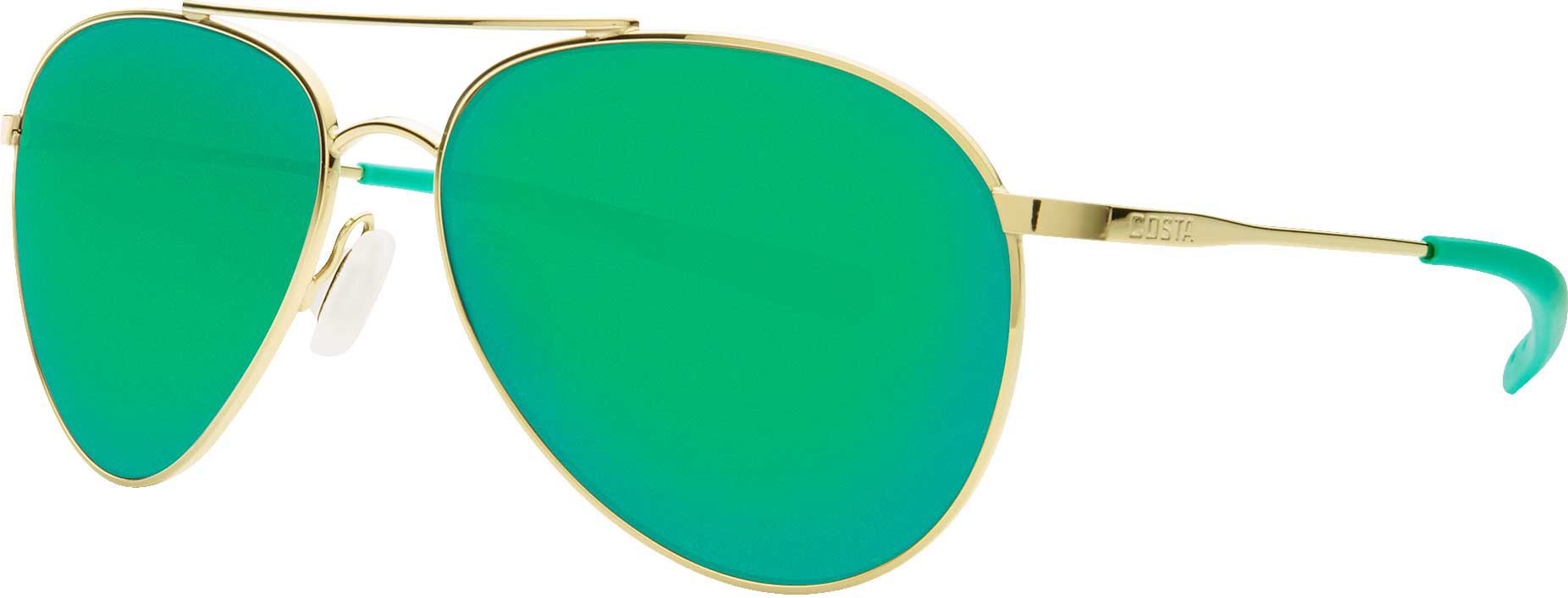 Photos - Sunglasses Costa Del Mar Piper 580P Polarized , Men's, Shiny Gold/Green Mir 