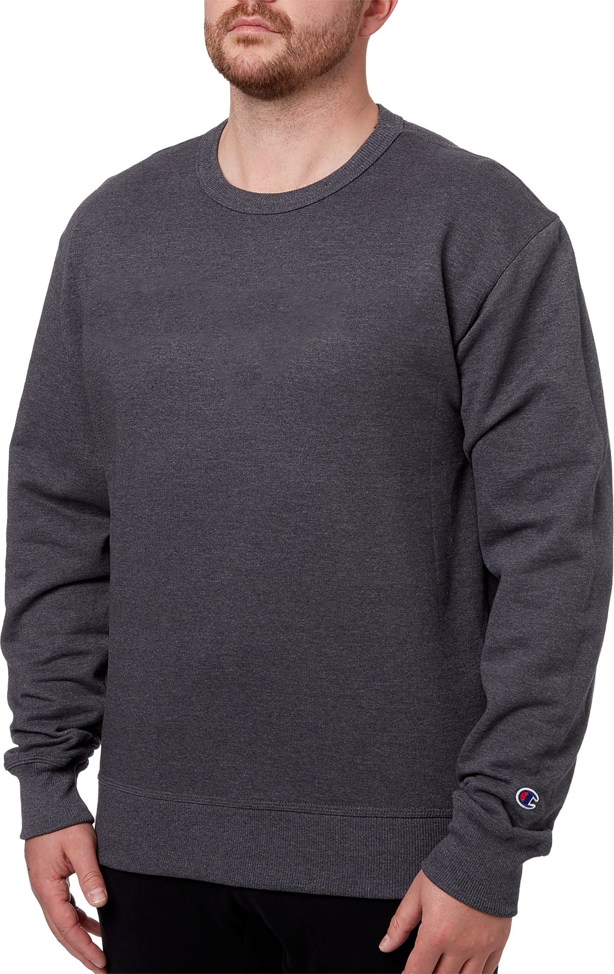 Champion Men's Stitched Script Fleece Crew Pullover