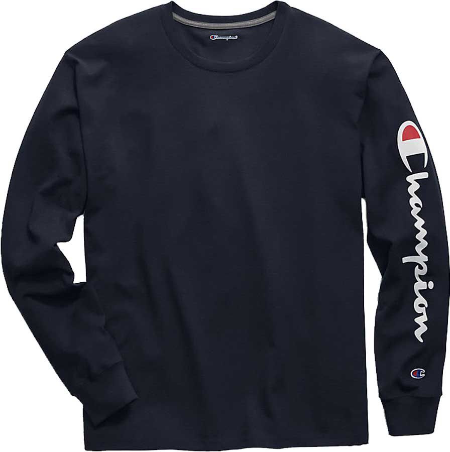 Champion Men's Arm Script Long Sleeve Tee
