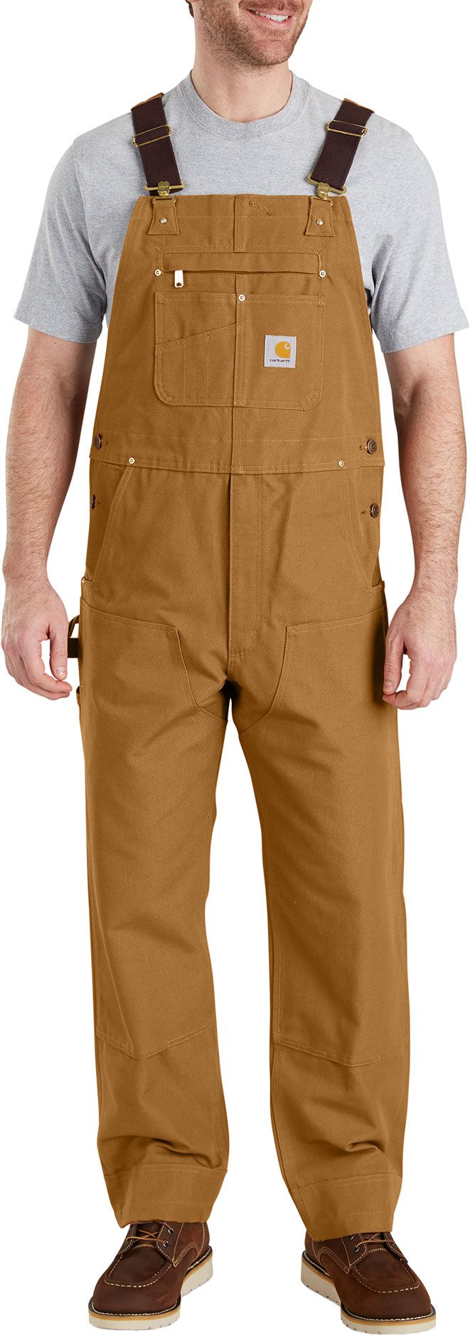 tan carhartt overalls