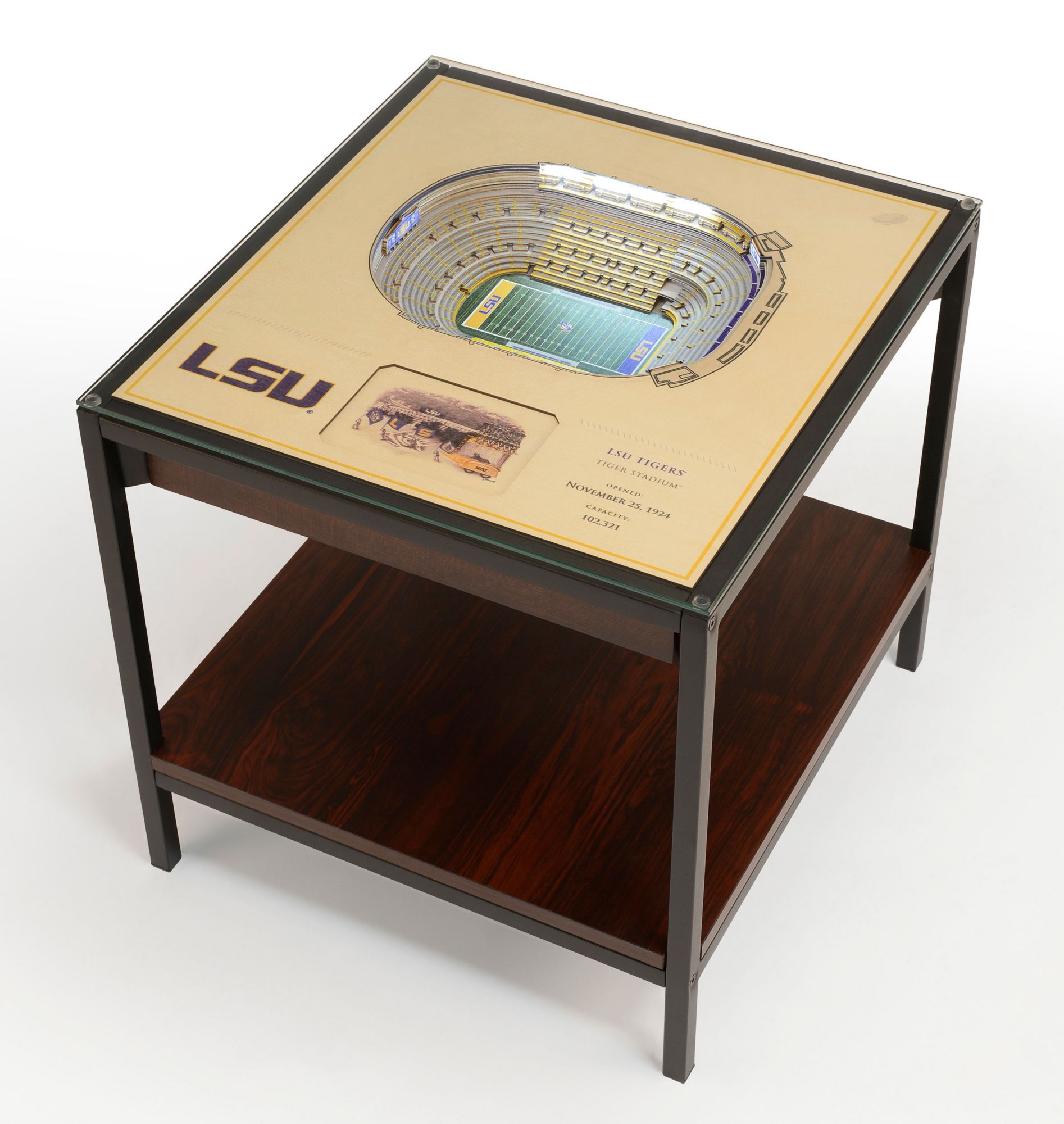 YouTheFan LSU Tigers 25-Layer StadiumViews Lighted End Table