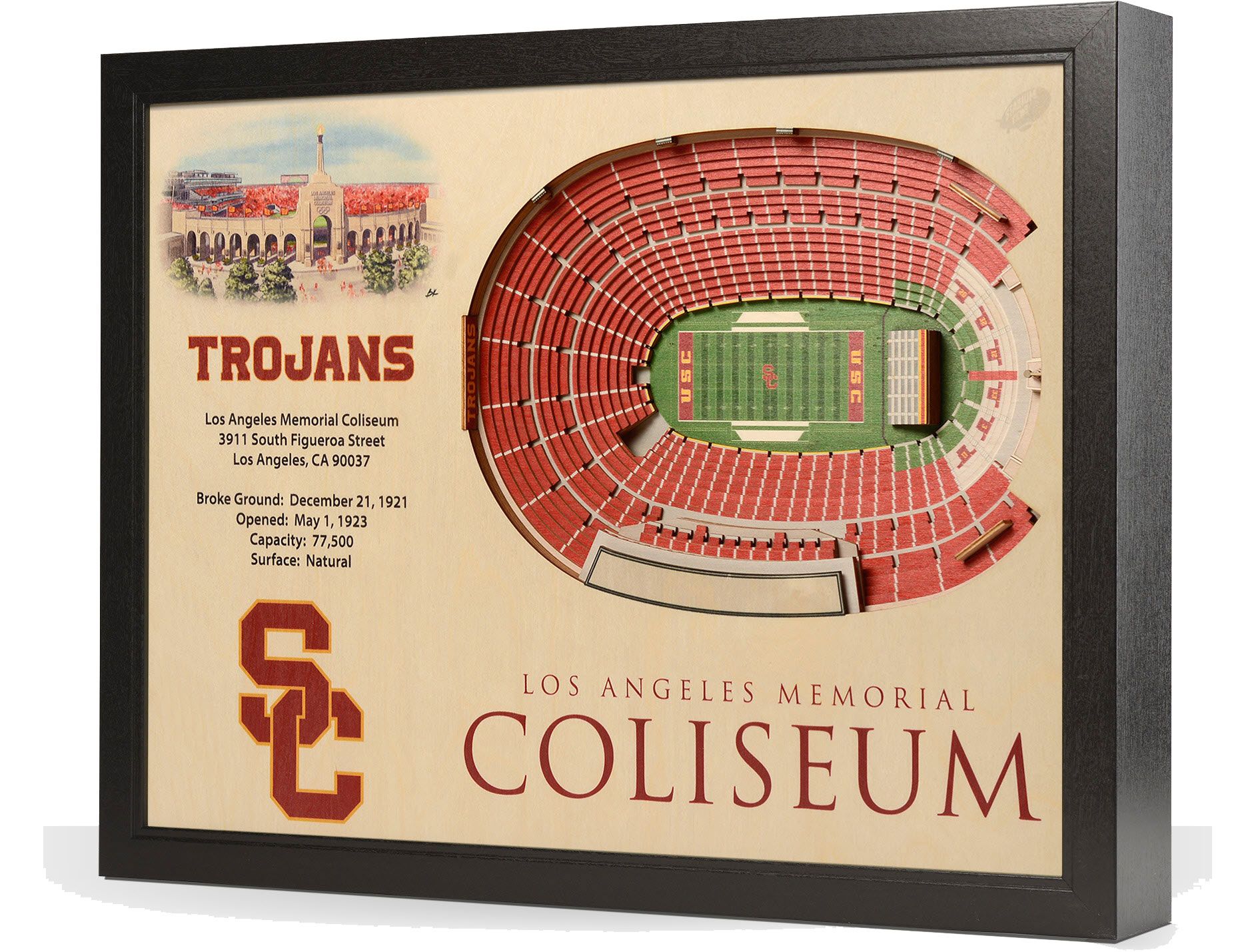 YouTheFan USC Trojans 25-Layer StadiumViews 3D Wall Art