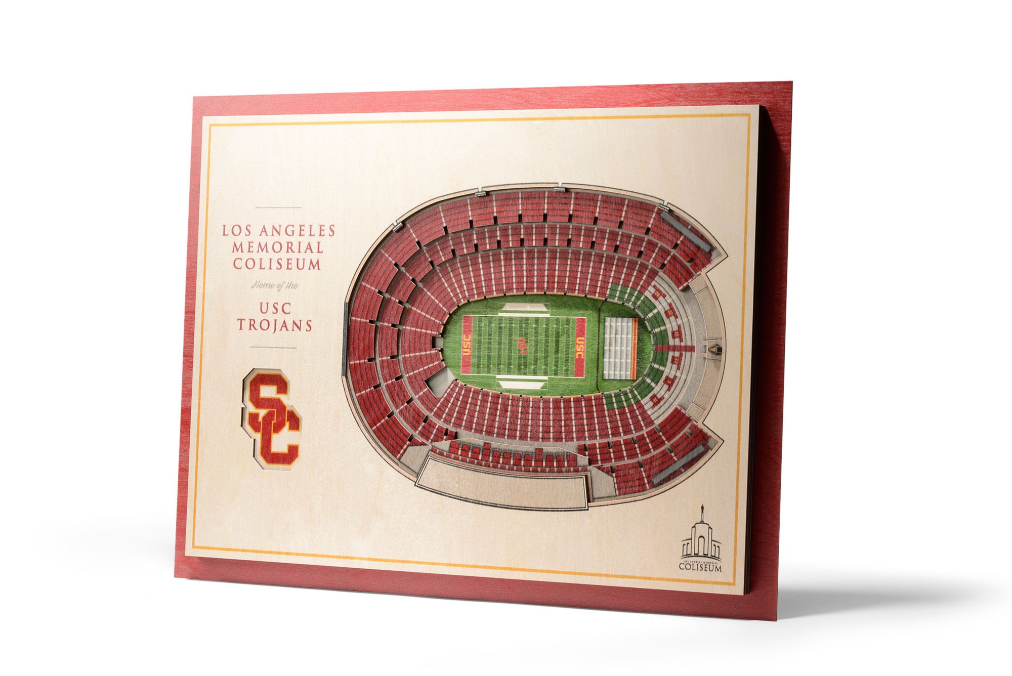 YouTheFan USC Trojans 5-Layer StadiumViews 3D Wall Art