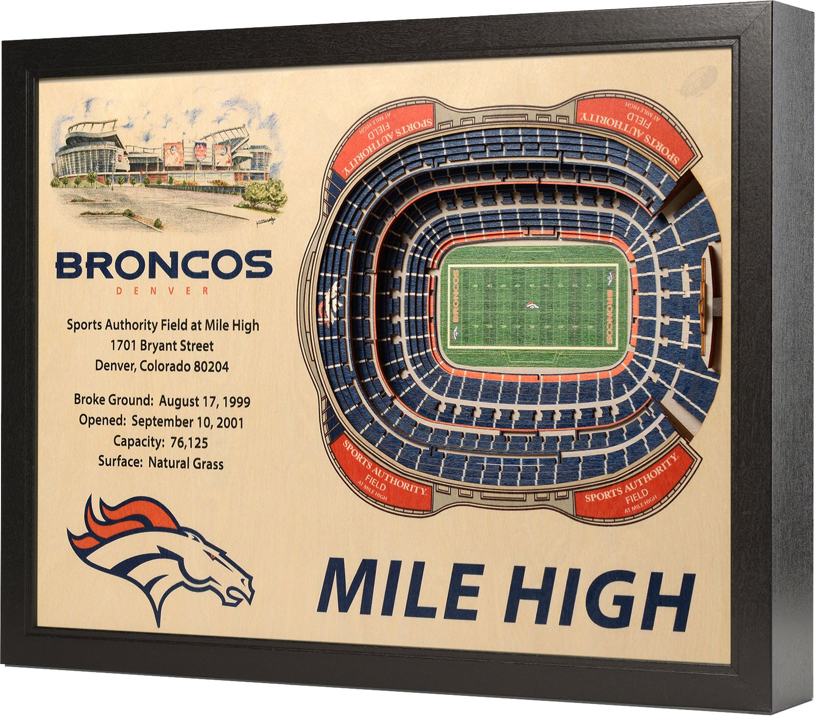 You the Fan Denver Broncos 25-Layer StadiumViews 3D Wall Art