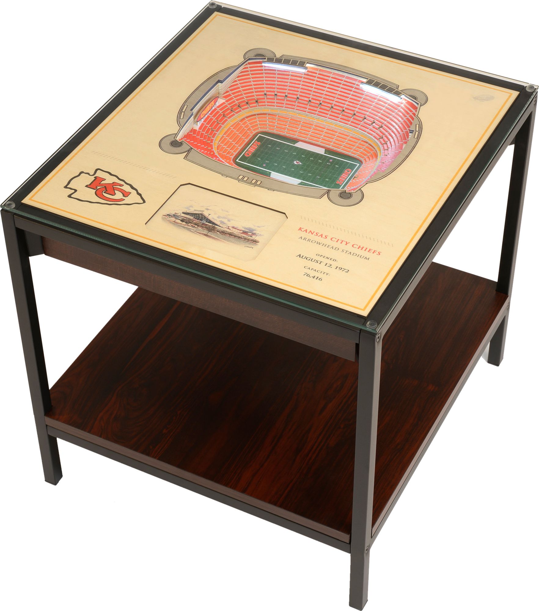 YouTheFan Kansas City Chiefs 25-Layer StadiumViews Lighted End Table