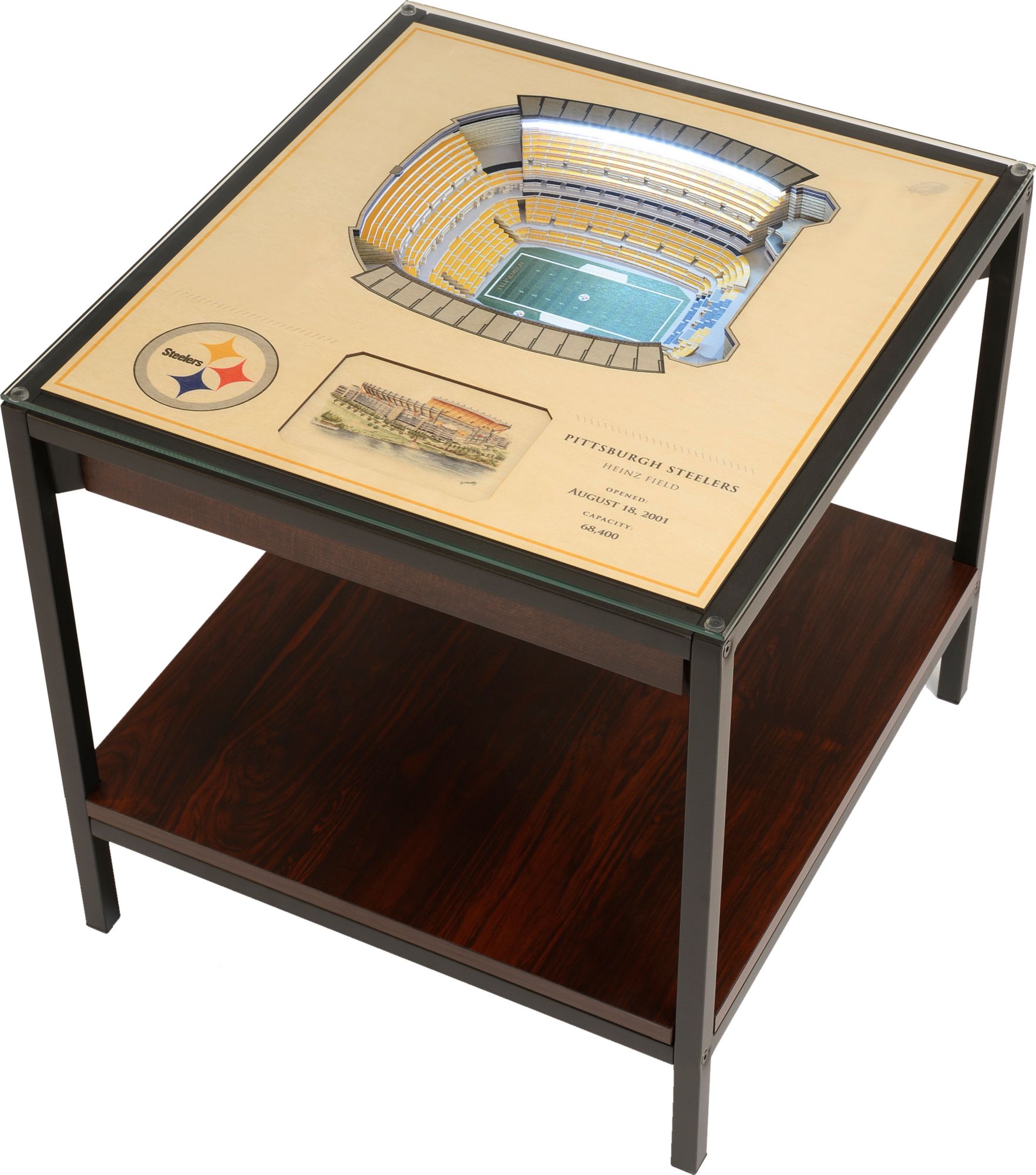 YouTheFan Pittsburgh Steelers 25-Layer StadiumViews Lighted End Table