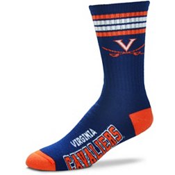 For Bare Feet Virginia Cavaliers 4-Stripe Deuce Crew Socks