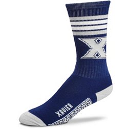 For Bare Feet Xavier Musketeers 4-Stripe Deuce Crew Socks