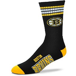 For Bare Feet Boston Bruins 4-Stripe Deuce Crew Socks