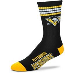 For Bare Feet Pittsburgh Penguins 4-Stripe Deuce Crew Socks