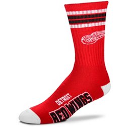 For Bare Feet Detroit Red Wings 4-Stripe Deuce Crew Socks