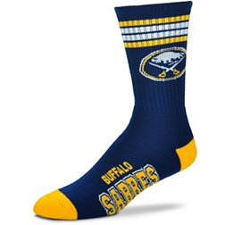For Bare Feet Buffalo Sabres 4-Stripe Deuce Crew Socks