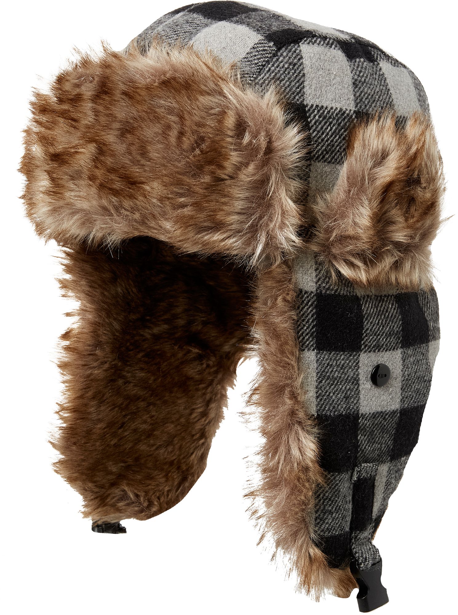 plaid fur hat