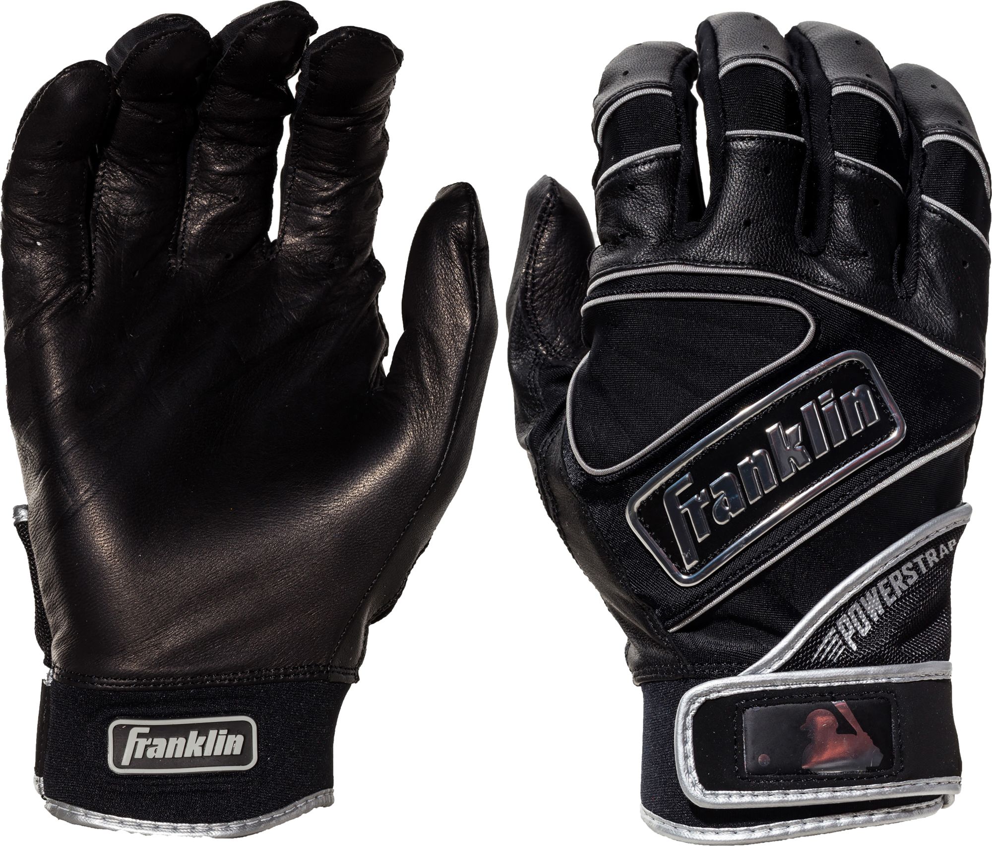 Franklin Adult Powerstrap Chrome Batting Gloves