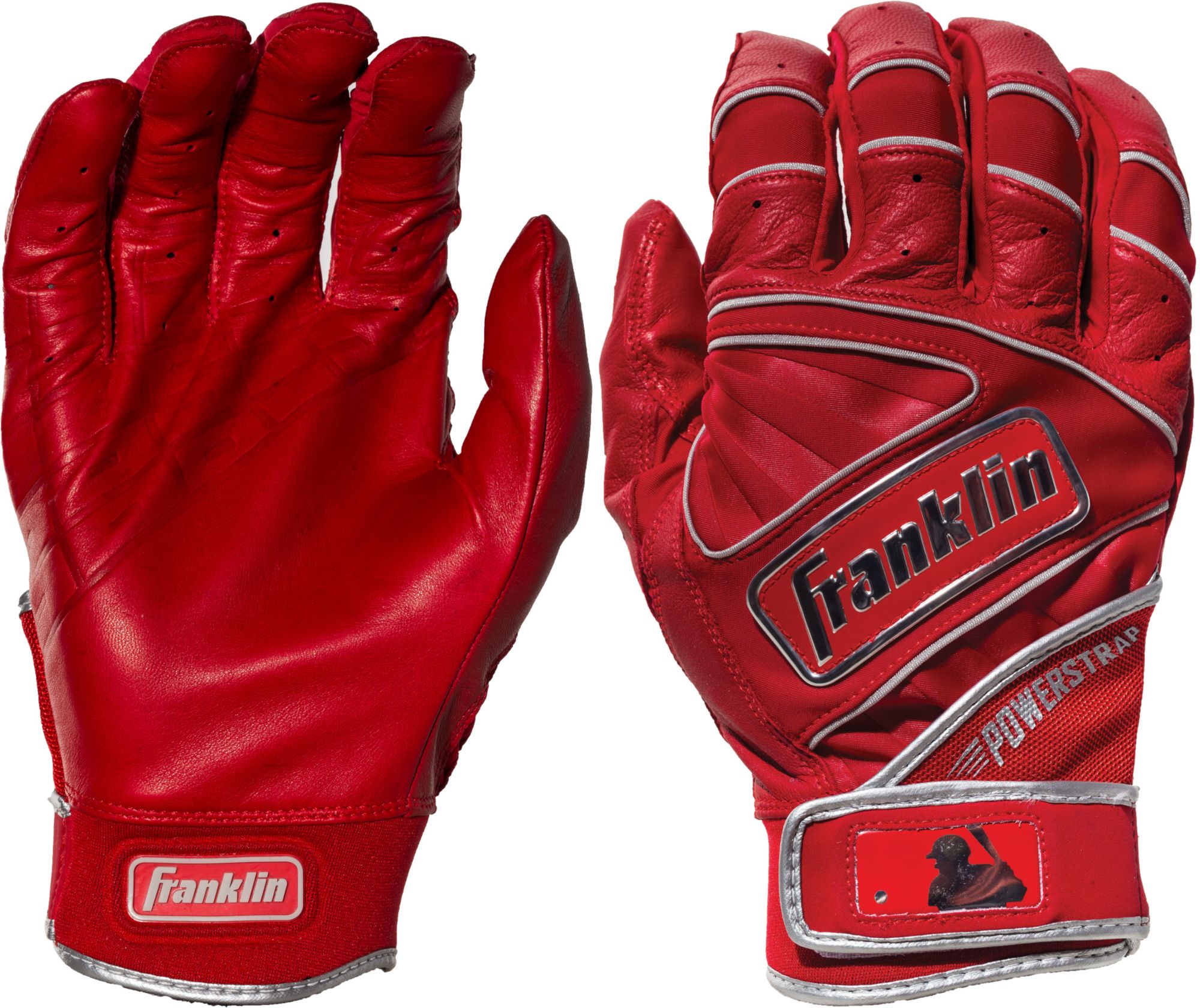Franklin Adult Powerstrap Chrome Batting Gloves