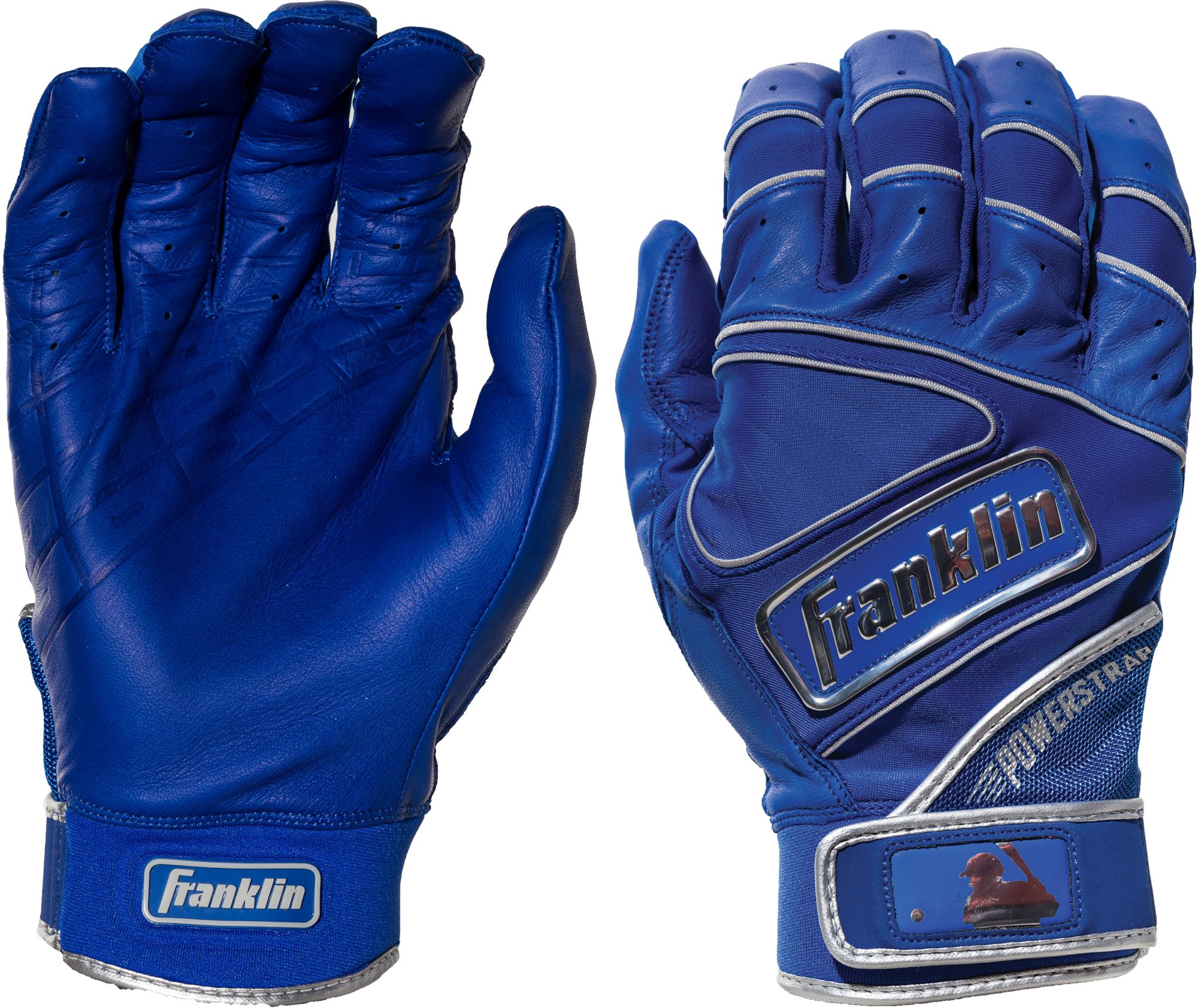 Franklin Adult Powerstrap Chrome Batting Gloves