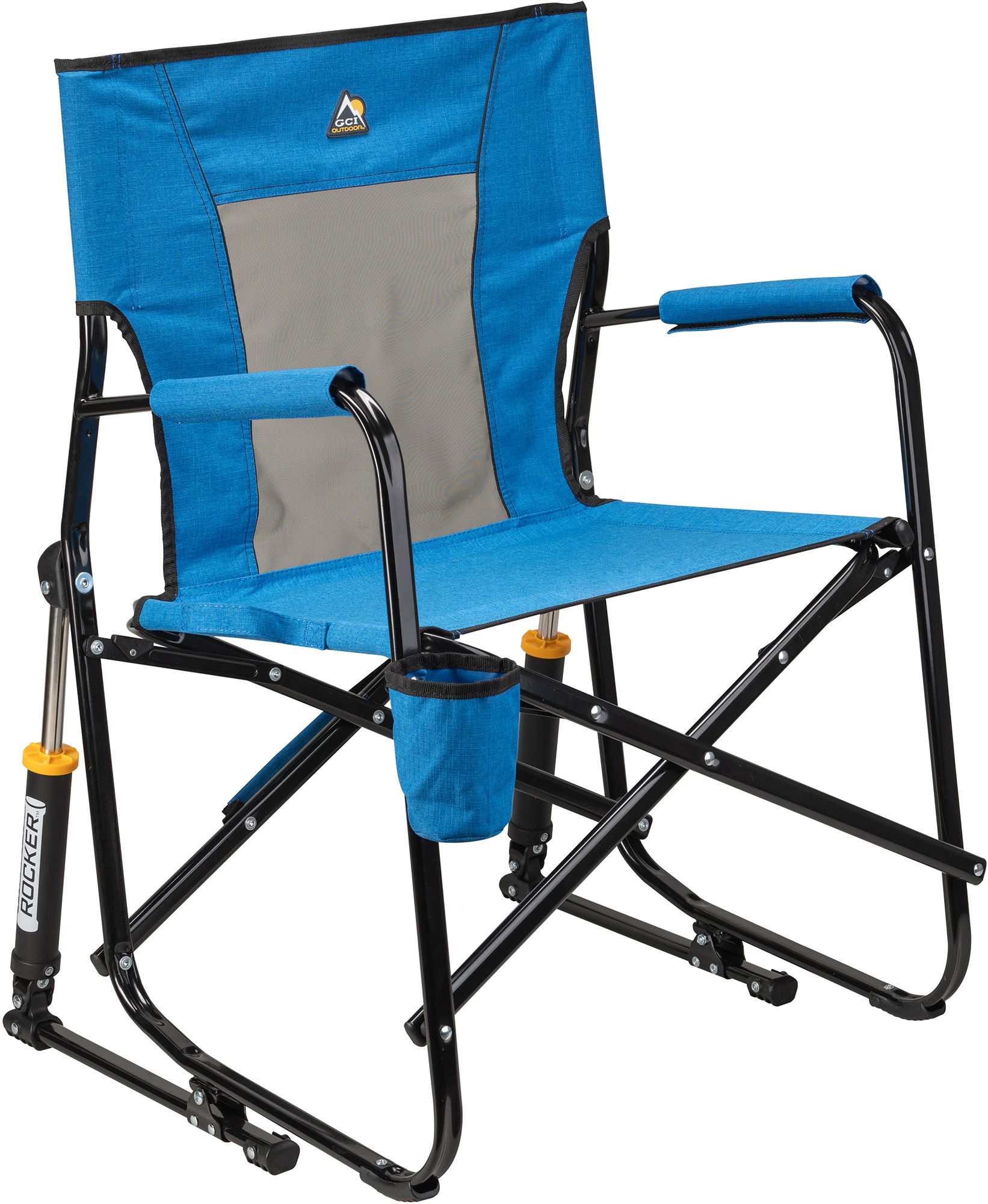 GCI Outdoor Freestyle Rocker Mesh Chair Heathered Royal/Black thumbnail