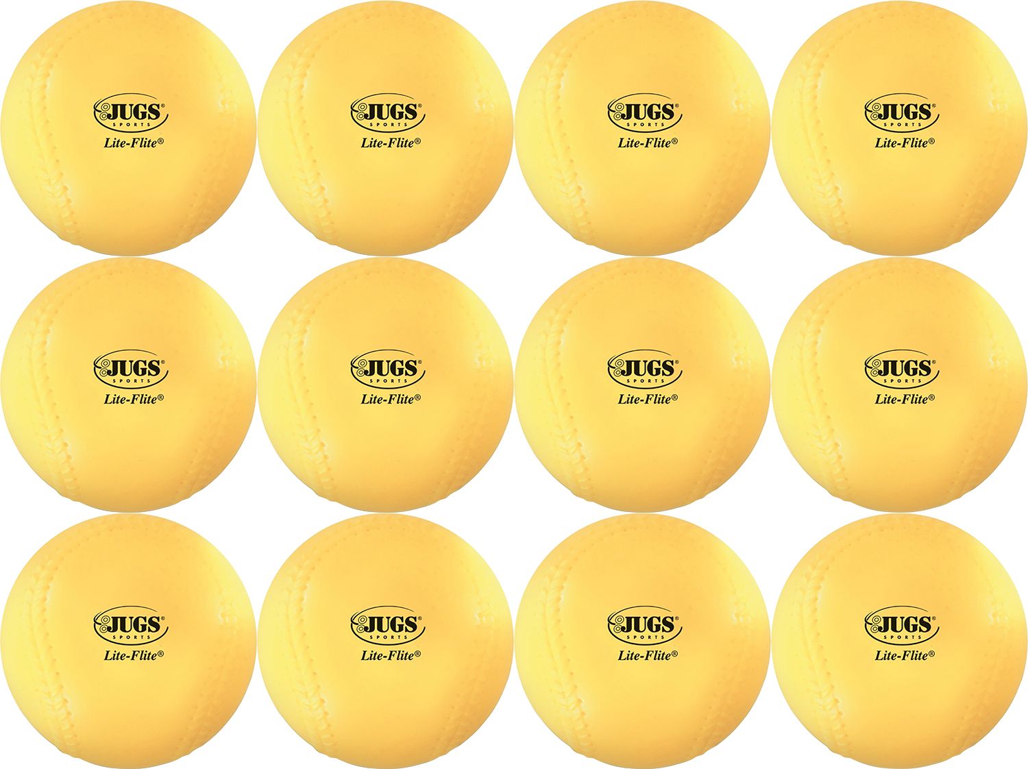 Jugs Lite-Flite Pitching Machine Baseballs – 12 Pack