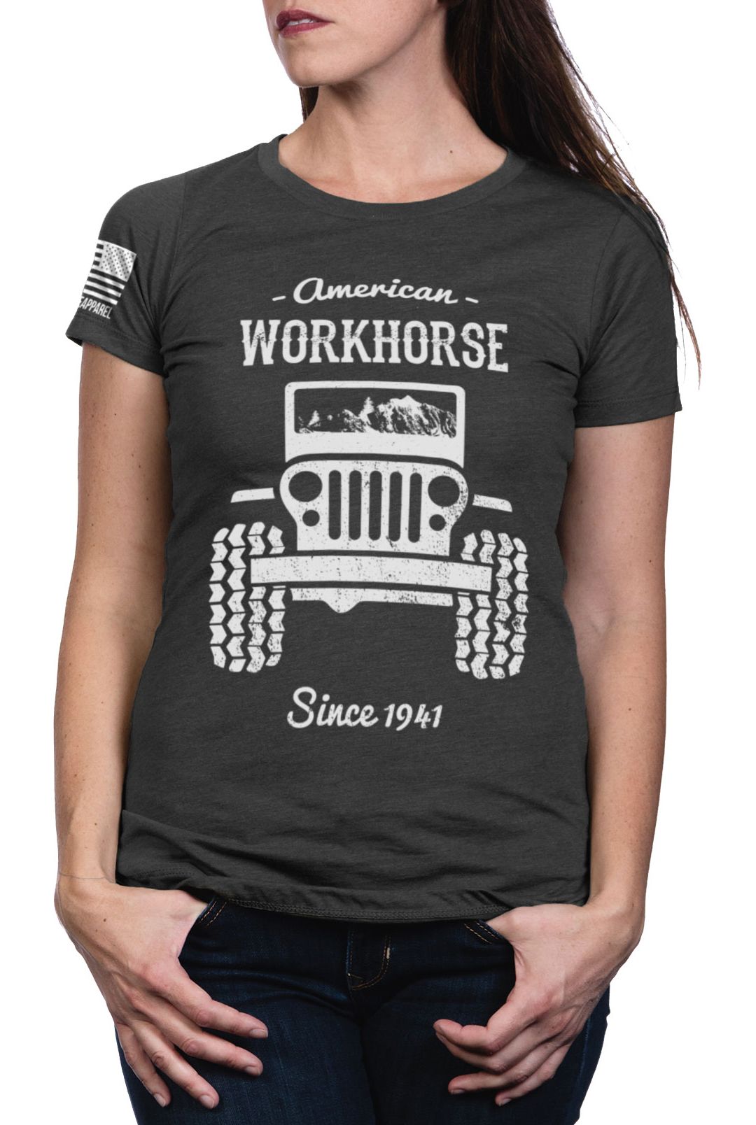 Nine Line Apparel Women S Jeep Workhorse T Shirt Field Stream