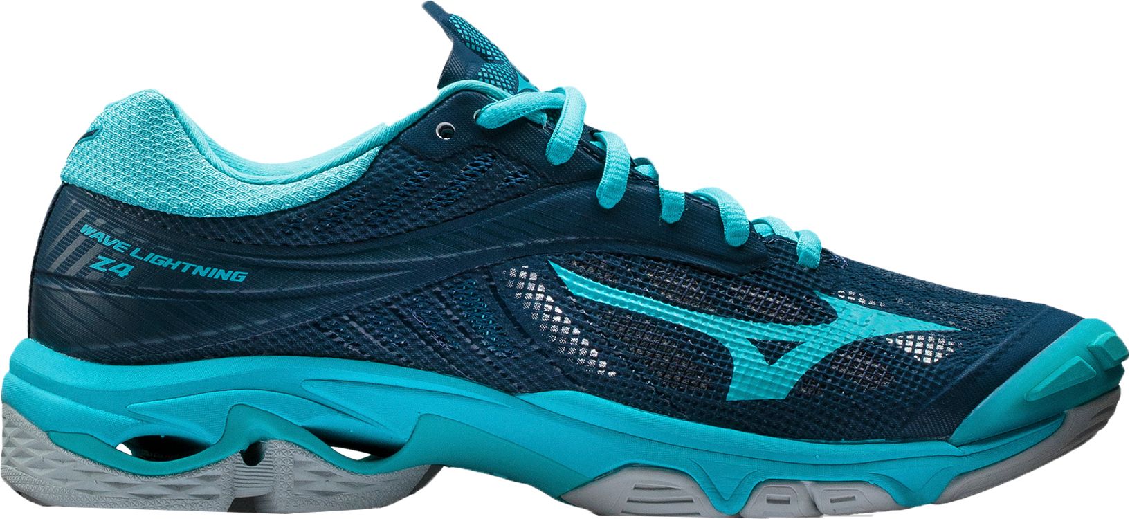red and blue mizuno volleyball shoes