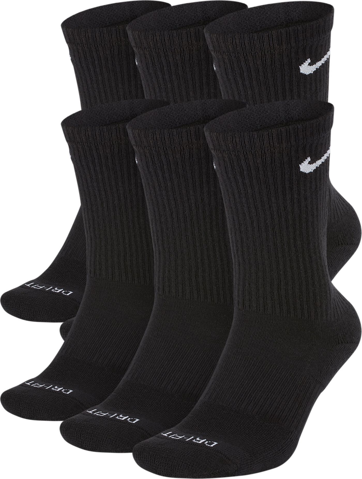 Nike DriFIT Everyday Plus Cushion Training Crew Socks 6 Pack DICK'S