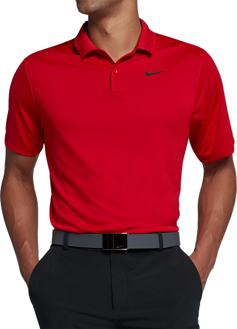 red nike golf polo