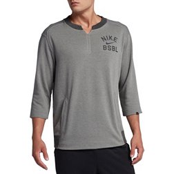 Nike Men's 3/4 Fleece Crew Flux Baseball Shirt