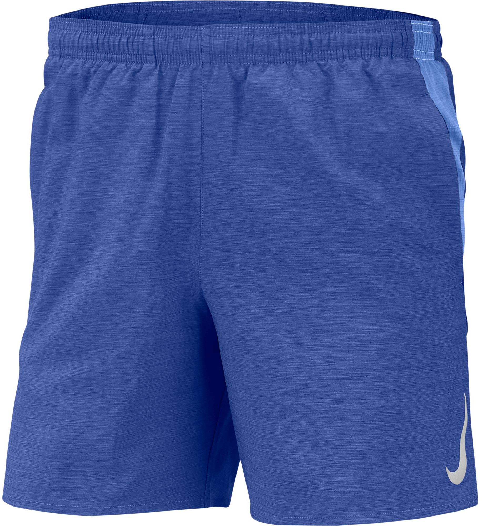 running swoosh print 7 inch challenger shorts in black