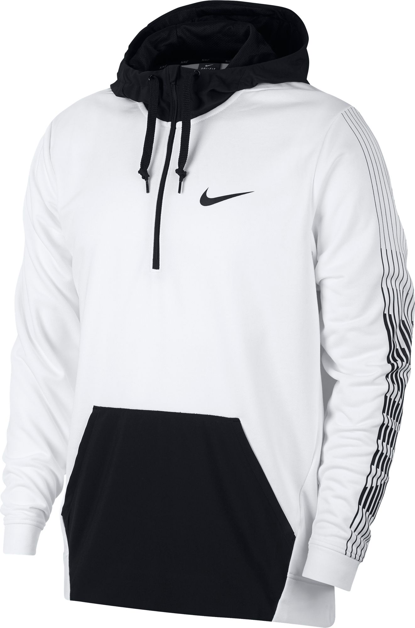 nike hoodie mens black and white