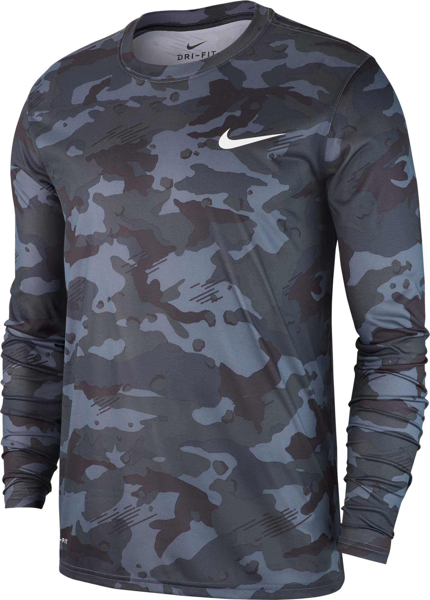 nike men's dry legend camo swoosh graphic tee