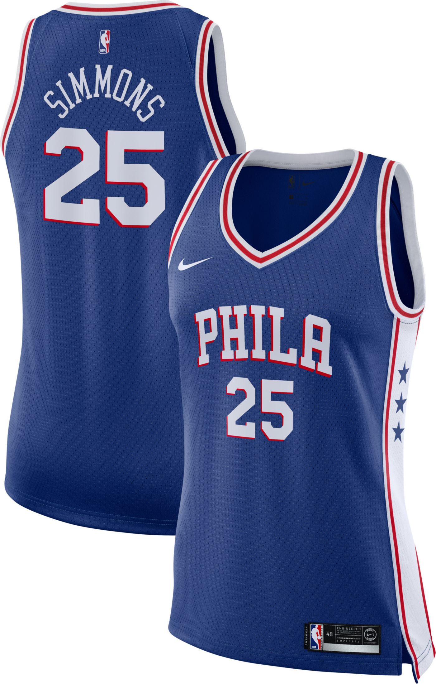 Nike Women's Philadelphia 76ers Ben Simmons #25 Royal Dri-FIT Swingman ...