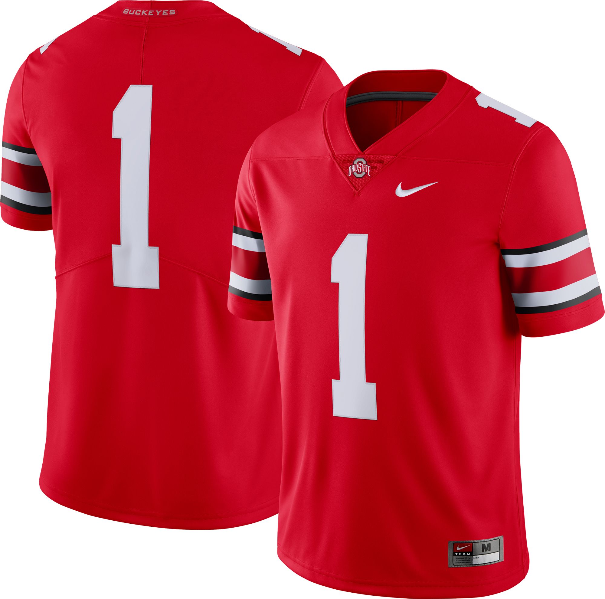 Nike Men's Ohio State Buckeyes #1 Scarlet Dri-FIT Limited Football Jersey - Red