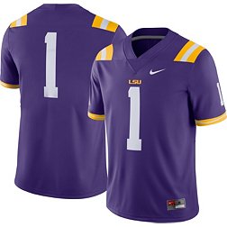 Nike Men's LSU Tigers #1 Purple Dri-FIT Game Football Jersey