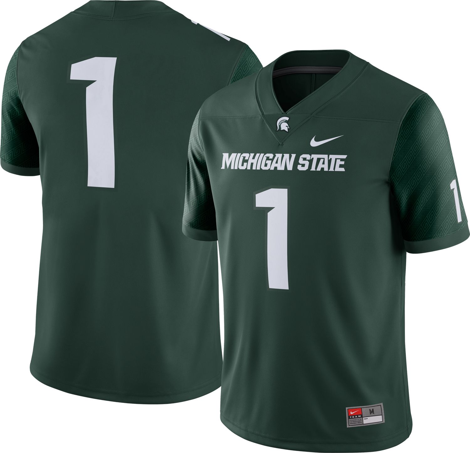 Nike Men's Michigan State Spartans #1 Green Dri-FIT Game Football Jersey