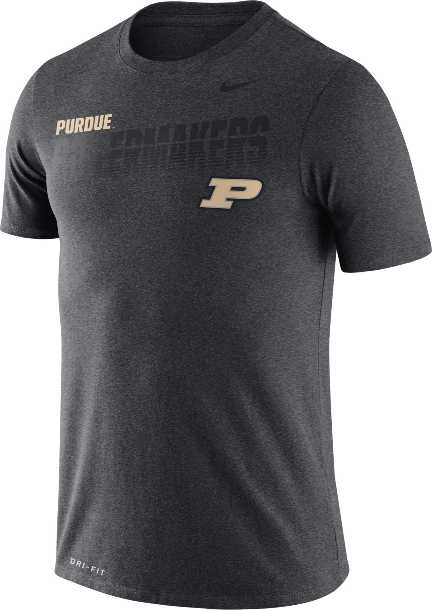 Nike Men's Purdue Boilermakers Grey Legend Football Sideline T-Shirt ...