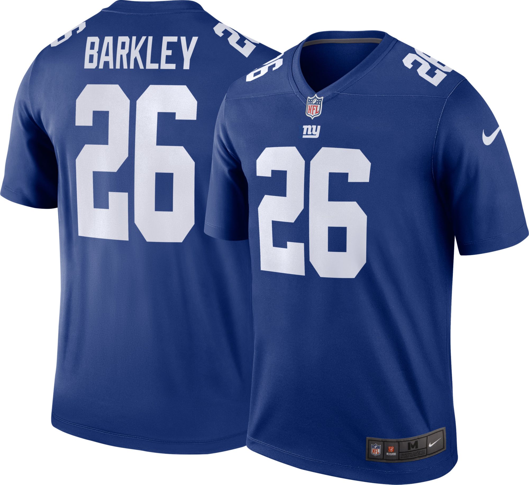 men's new york giants nike saquon barkley white color rush legend jersey