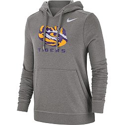 Nike Women's LSU Tigers Grey Club Fleece Pullover Hoodie