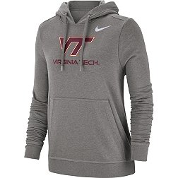Nike Women's Virginia Tech Hokies Grey Club Fleece Pullover Hoodie
