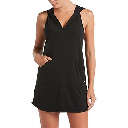 Nike Women's Solid Hooded Racerback V-Neck Cover-Up Dress