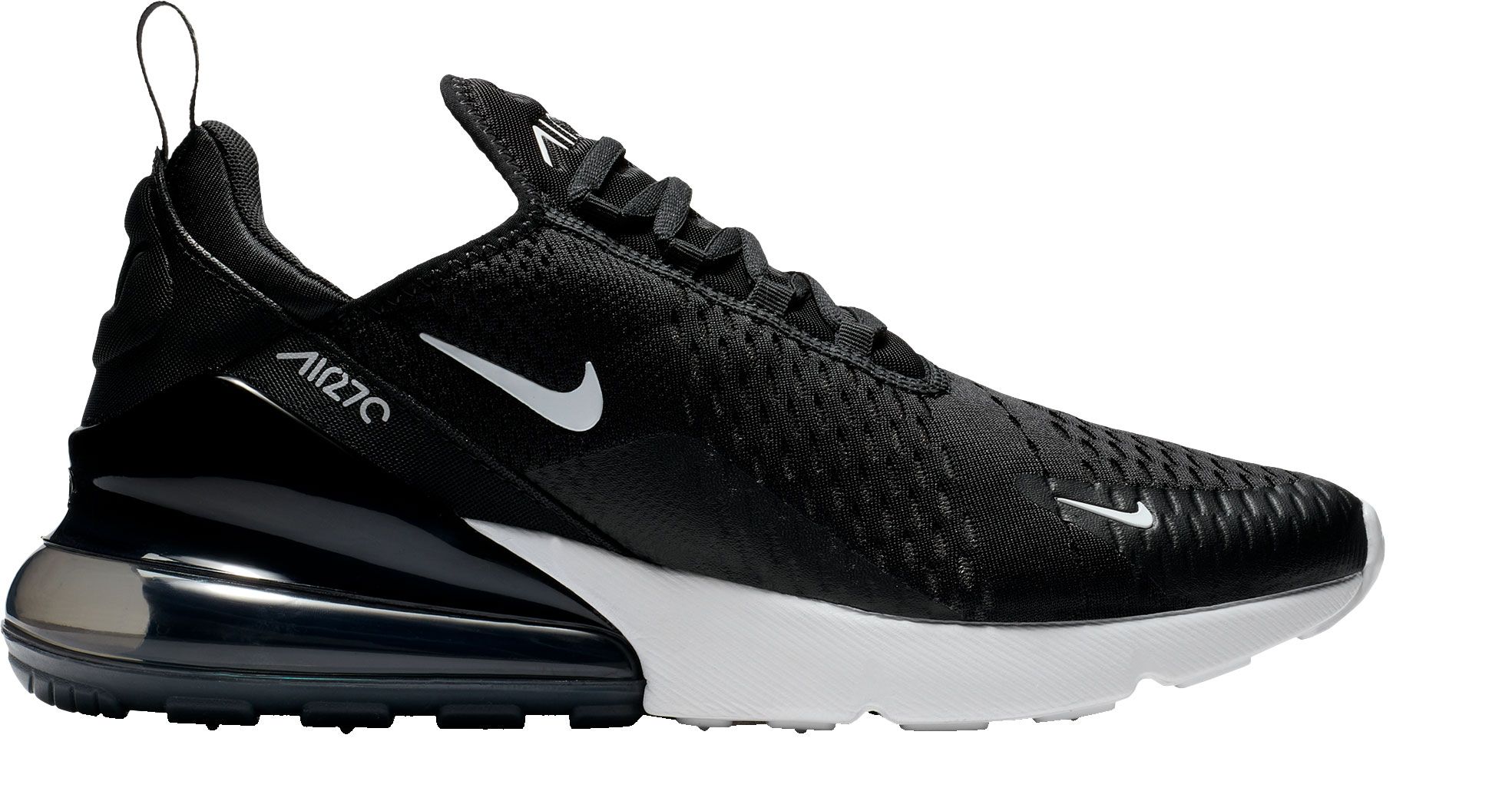 nike air max 270 junior black with blue tick