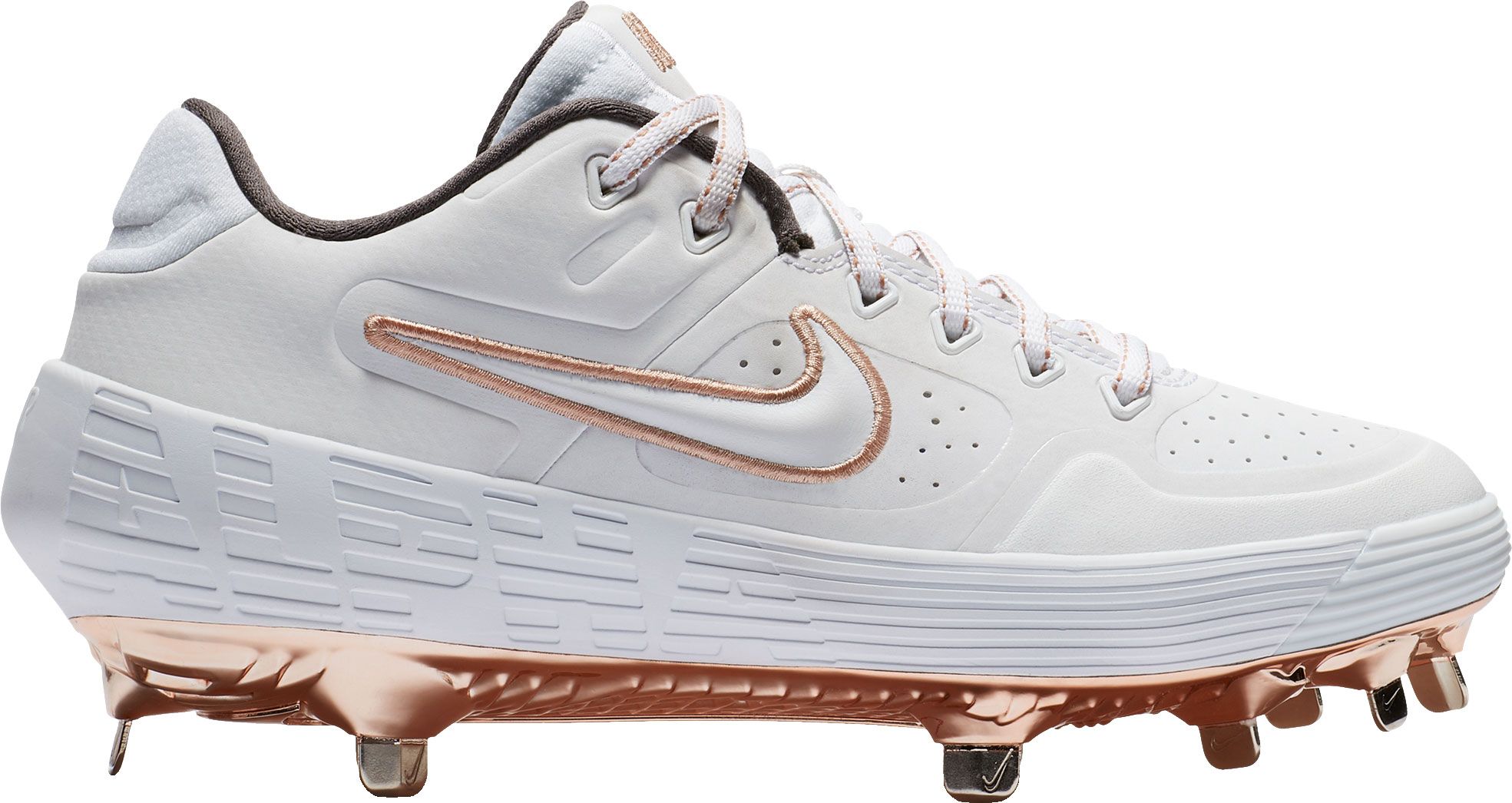 white and gold nike softball cleats